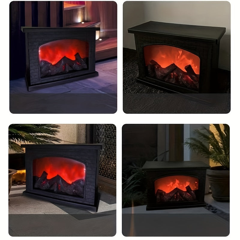 FlameGlow - Simulador de Lareira com Luz de Carvão Retro Decoração para Interior e Jardim