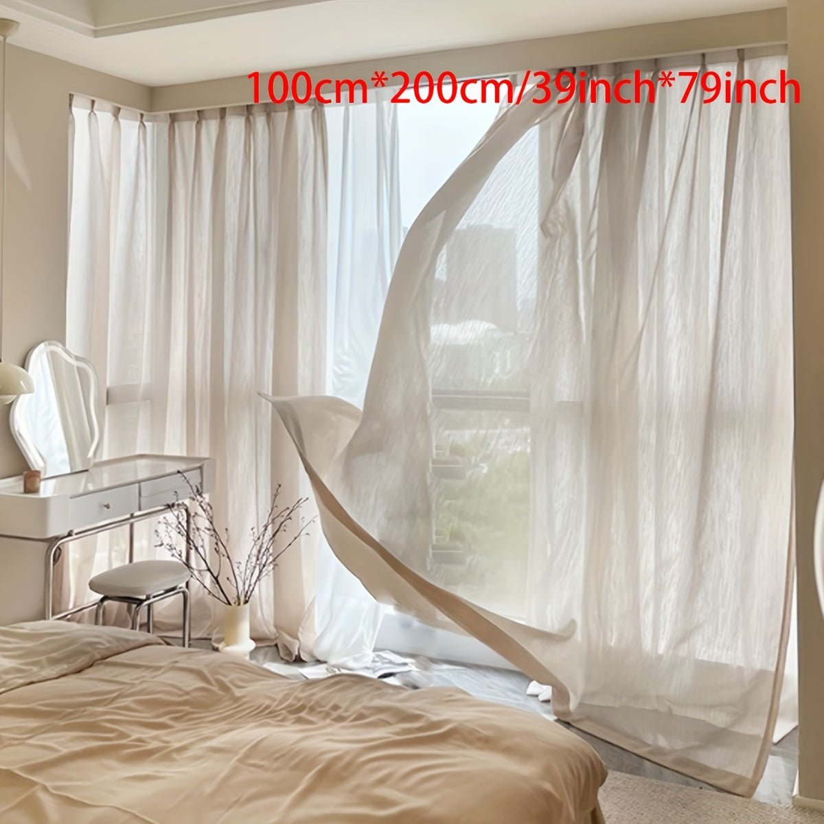 Tendine in Lino Moderno a Rete - 2 Pezzi Stile Canapa Giapponese con Design a Tasca per Asta