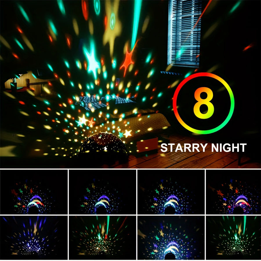 StarryDream - Lámpara de noche estrellada con 12 colores y rotación de 360°