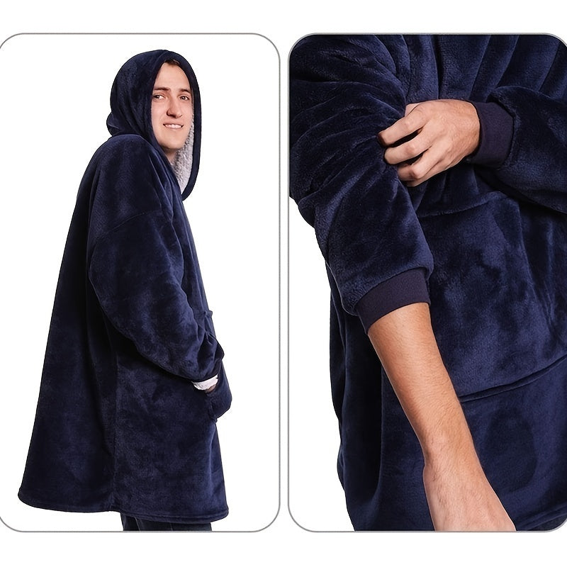 Oversized Hoodie Blanket - Wearable Soft Sherpa Fleece Sweater