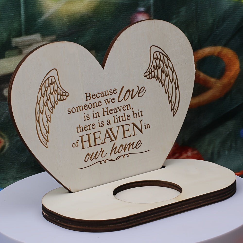 Houten Hart Kaarshouder - Kerstdecoratie & Familieherinnering