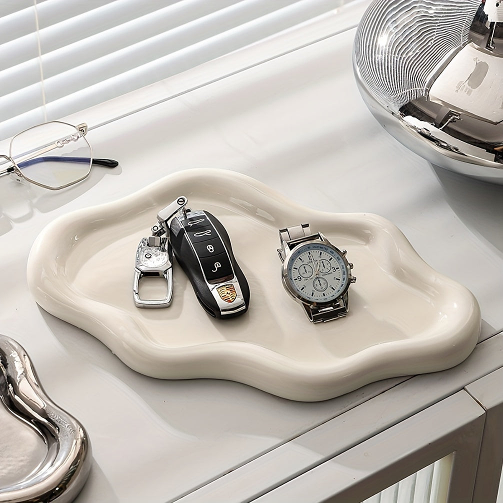 CloudDish - Grande Ciotola Decorativa in Ceramica a Forma di Nuvola | Per Collane, Orecchini e Occhiali