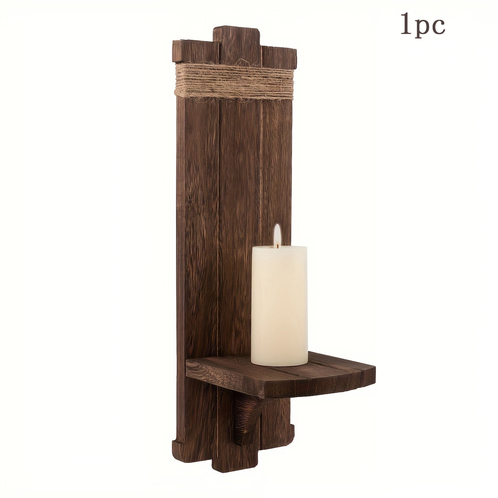 Rustieke Houten Kandelaar - Muurdecoratie