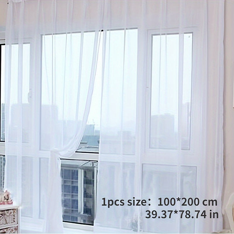 2 Piezas Cortinas de Voile de Flores - 200cm x 100cm Paneles Transparentes para Ventanas con Ojales, Ligero y Lavable