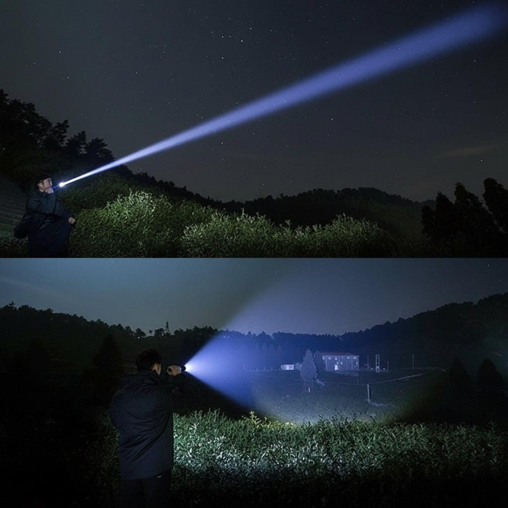 90,000 Lumens Super Bright Rechargeable LED Flashlight Waterproof 4