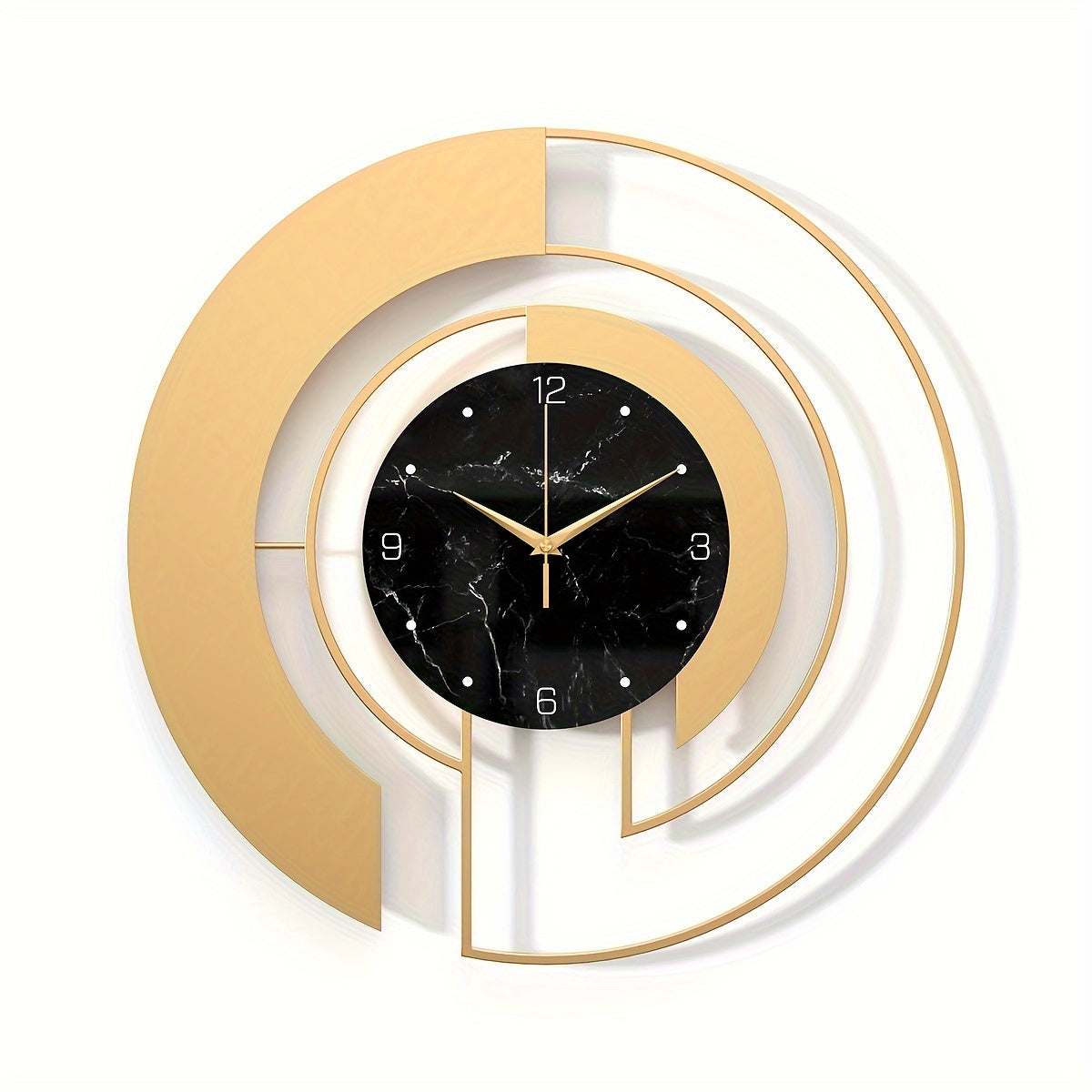 GeoGold - Reloj de Pared Dorado Moderno con Diseño Geométrico Elegante