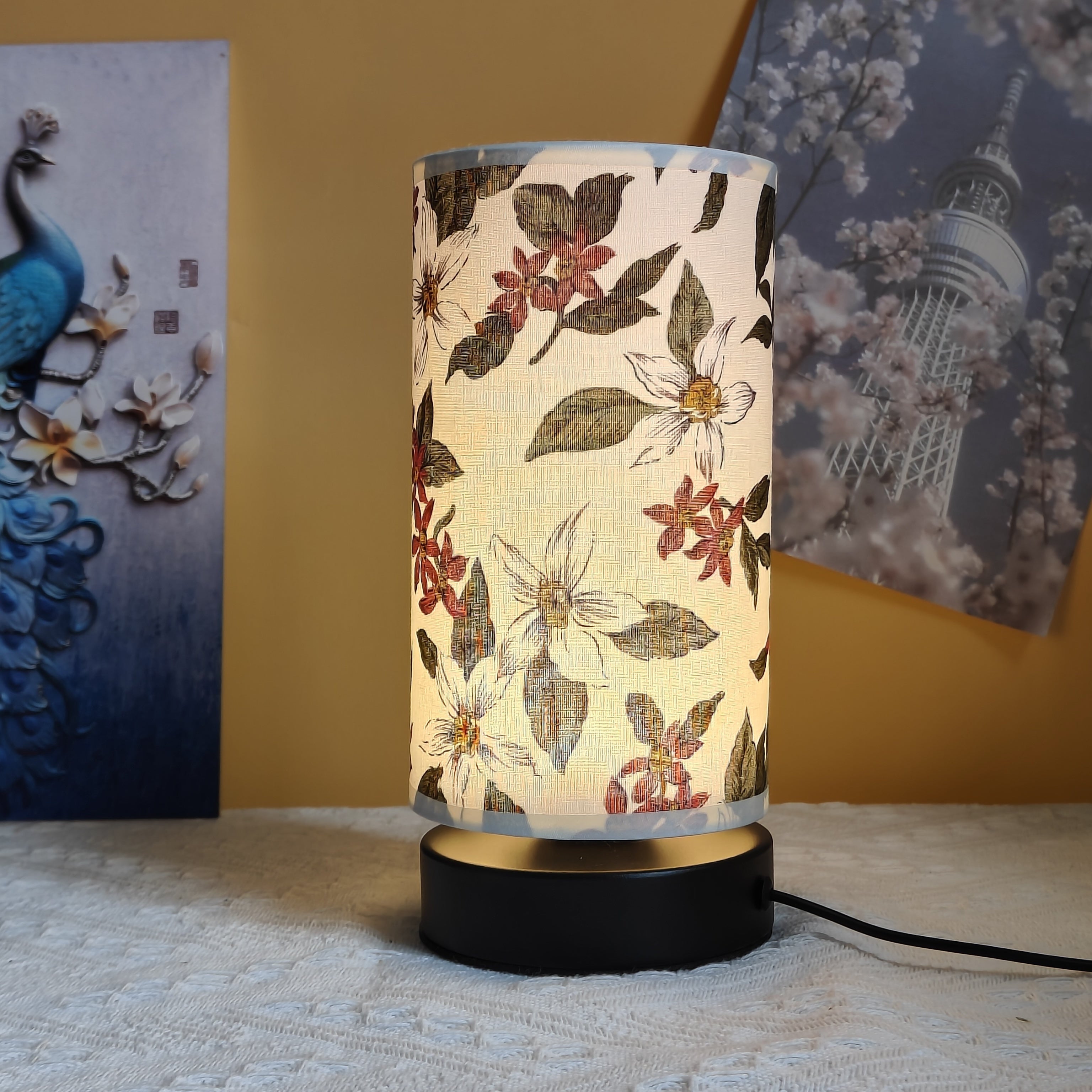 HoutLicht - Lámpara de mesa creativa de madera con LED