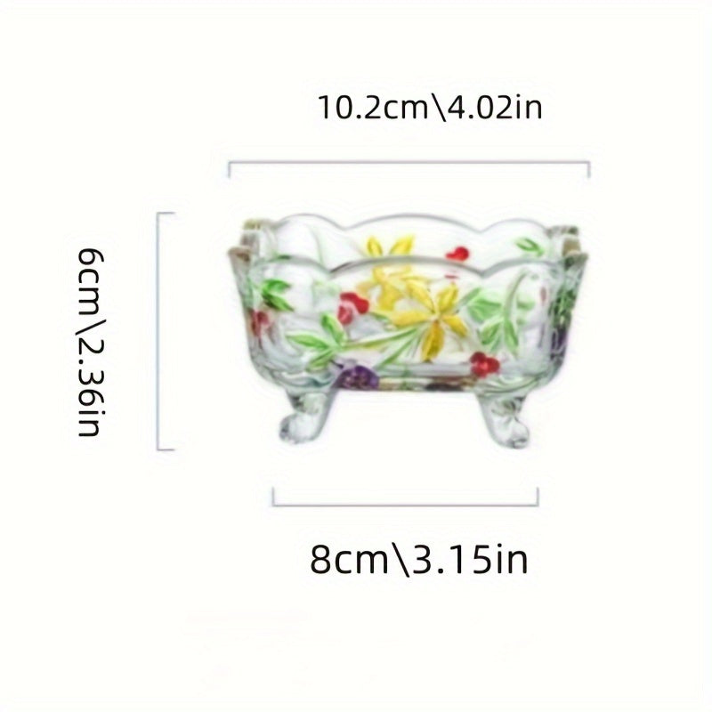 GlasSchalen - Handgemaakte Glazen Fruitschaal met Bloemenontwerp