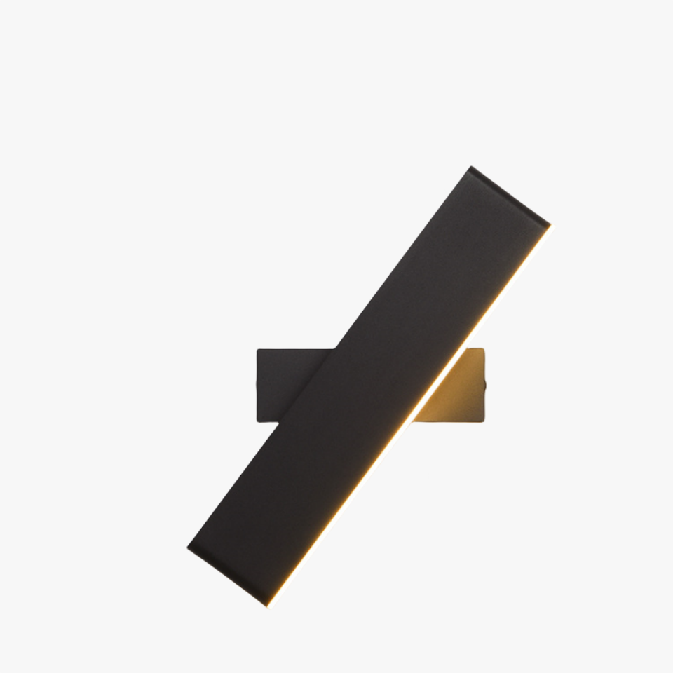 Lámpara de pared LED minimalista Aqsa - Negro/Oro/Marrón, Dormitorio, Metal