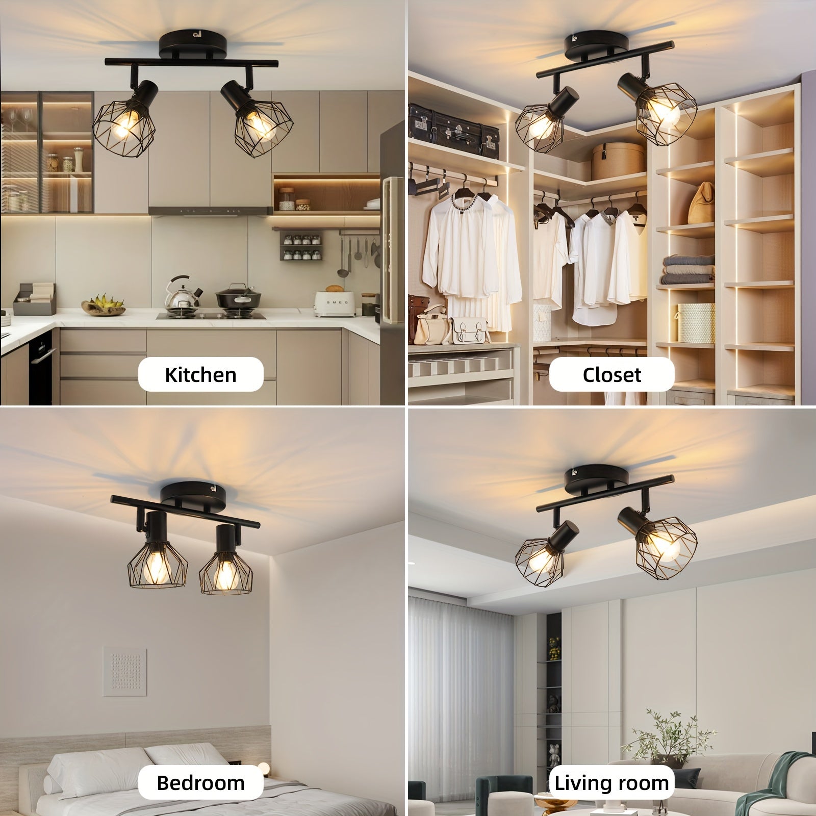 SpotFlex - Zwenkbare LED Plafondspot met 2 Bollen E14 Zwart