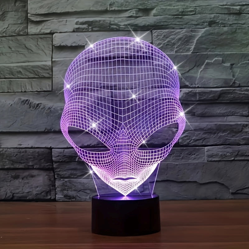 CosmicGlow - 3D Bedlamp met Zwarte Basis en 7 Kleuren LED Verlichting