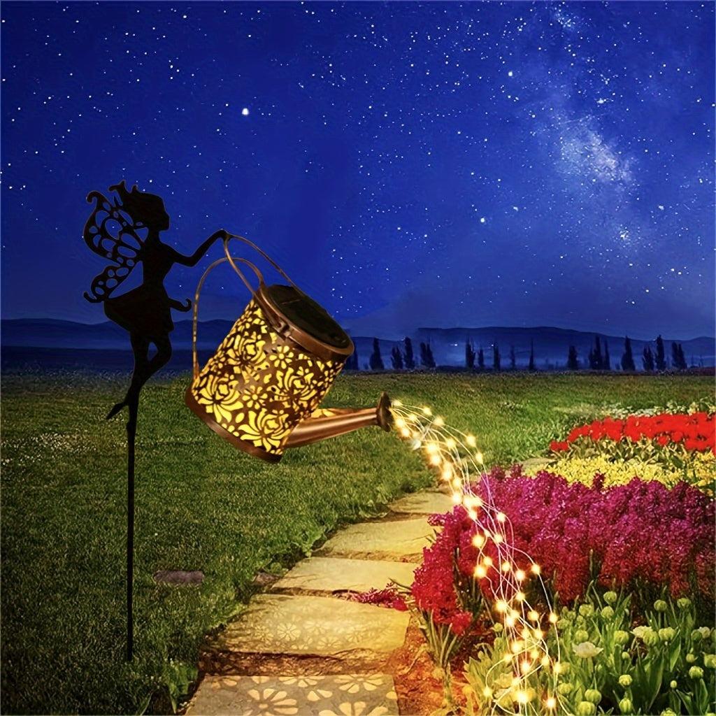 SolarSprinkle - Solar-Powered Watering Can Fairy Lights