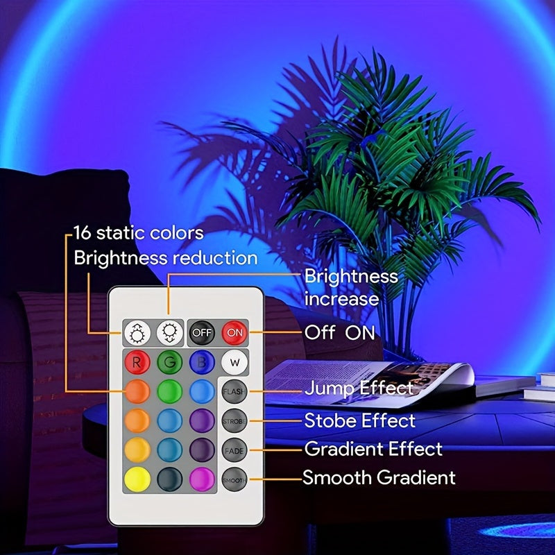 SunGlow - Sunset Projectile Lamp with 16 Colors and Remote Control