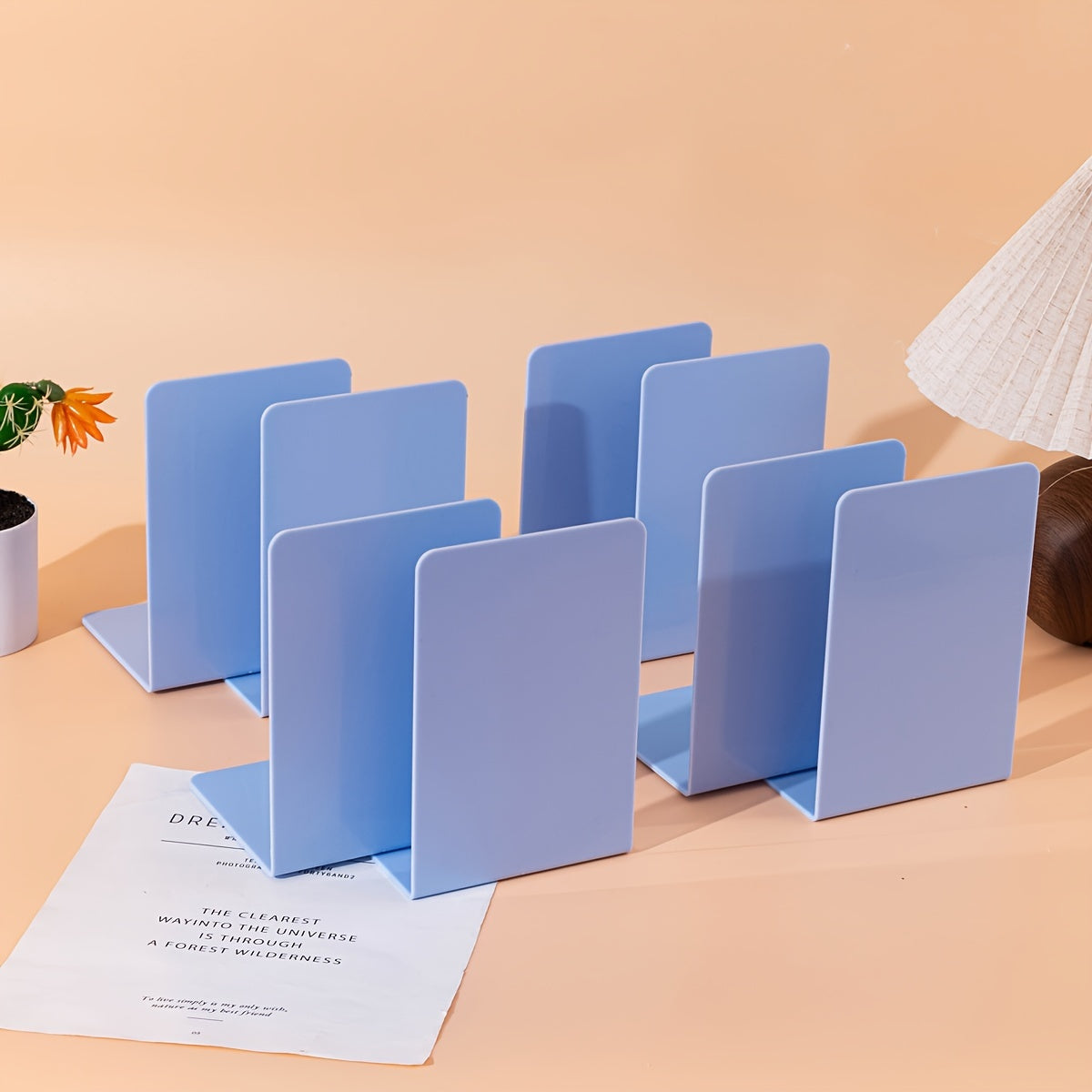 8-delige L-vormige Boekensteunen - Duurzaam PP Materiaal, Bureau- en Studentenorganizer