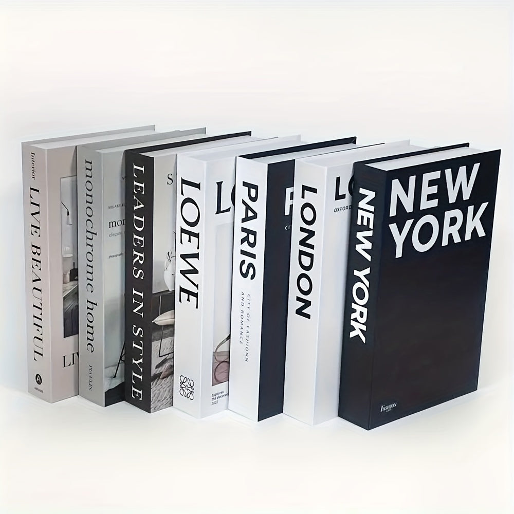 Set di 7 Fermalibri Decorativi in Stile Classico - Libri Finti per Decorazione da Tavolo e Mensola