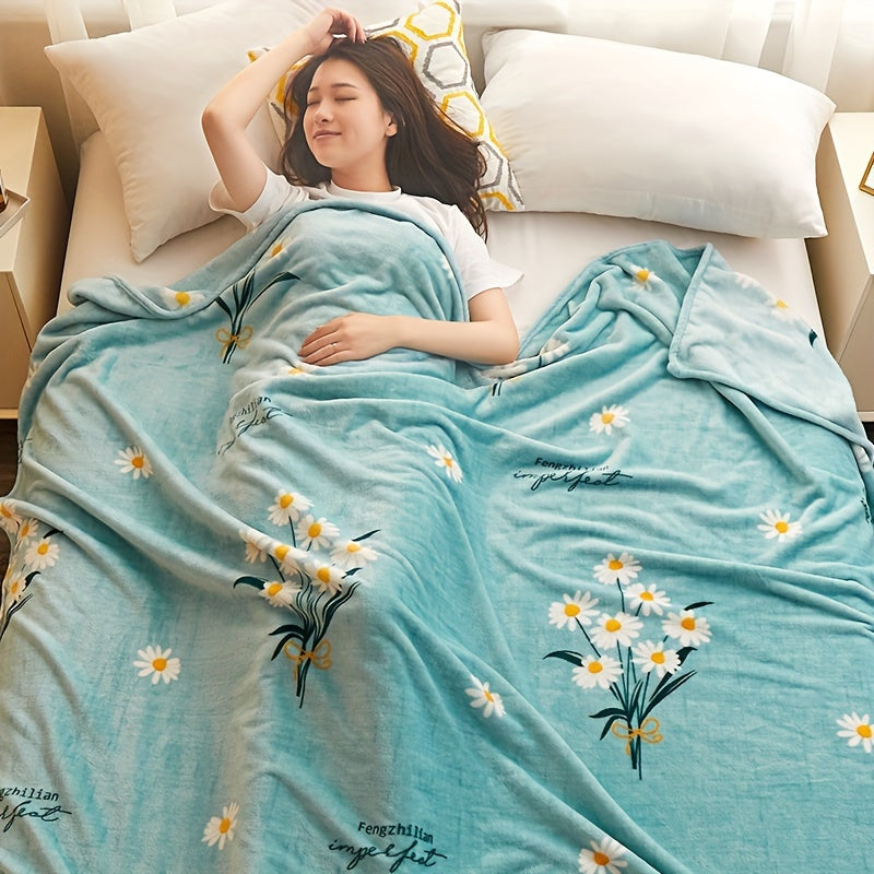 Flannel Plush Blanket - Four Seasons Warm Blanket for Bedroom or Dormitory - Single or Double