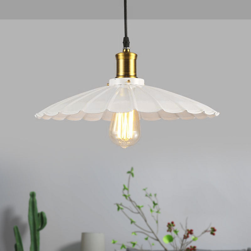 Industrial Wave Pendant Lamp 1-Light in Black/White