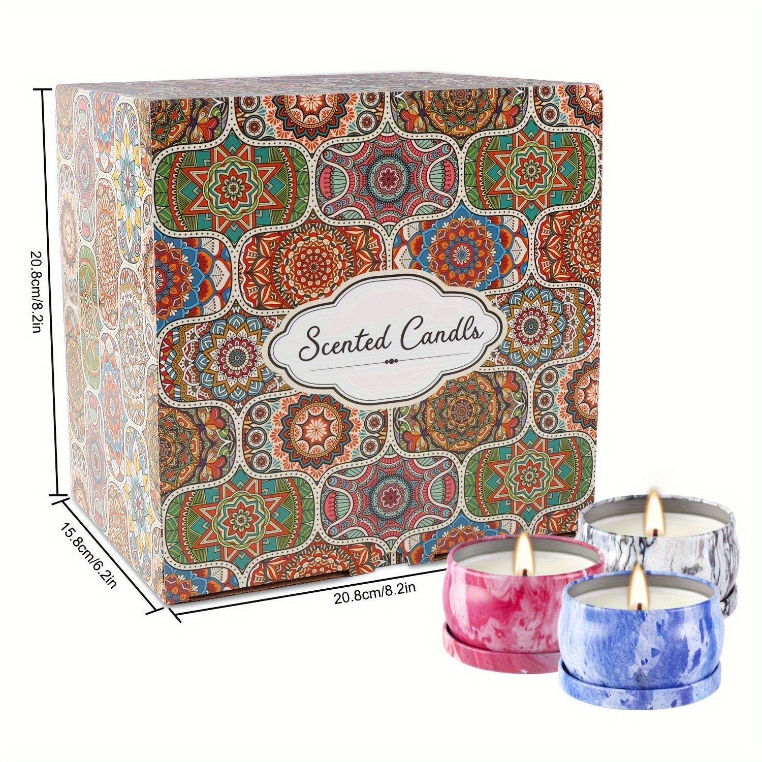 Set di Candele Aromaterapia – 36 Pezzi, Motivo Marmo, Regalo per Famiglia e Amici