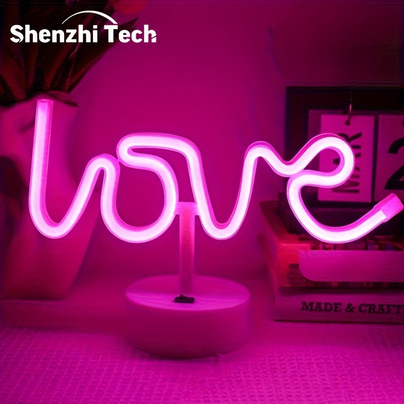 NeonLiefde - Lámpara de mesa LED de neón para dormitorio y decoración de fiestas