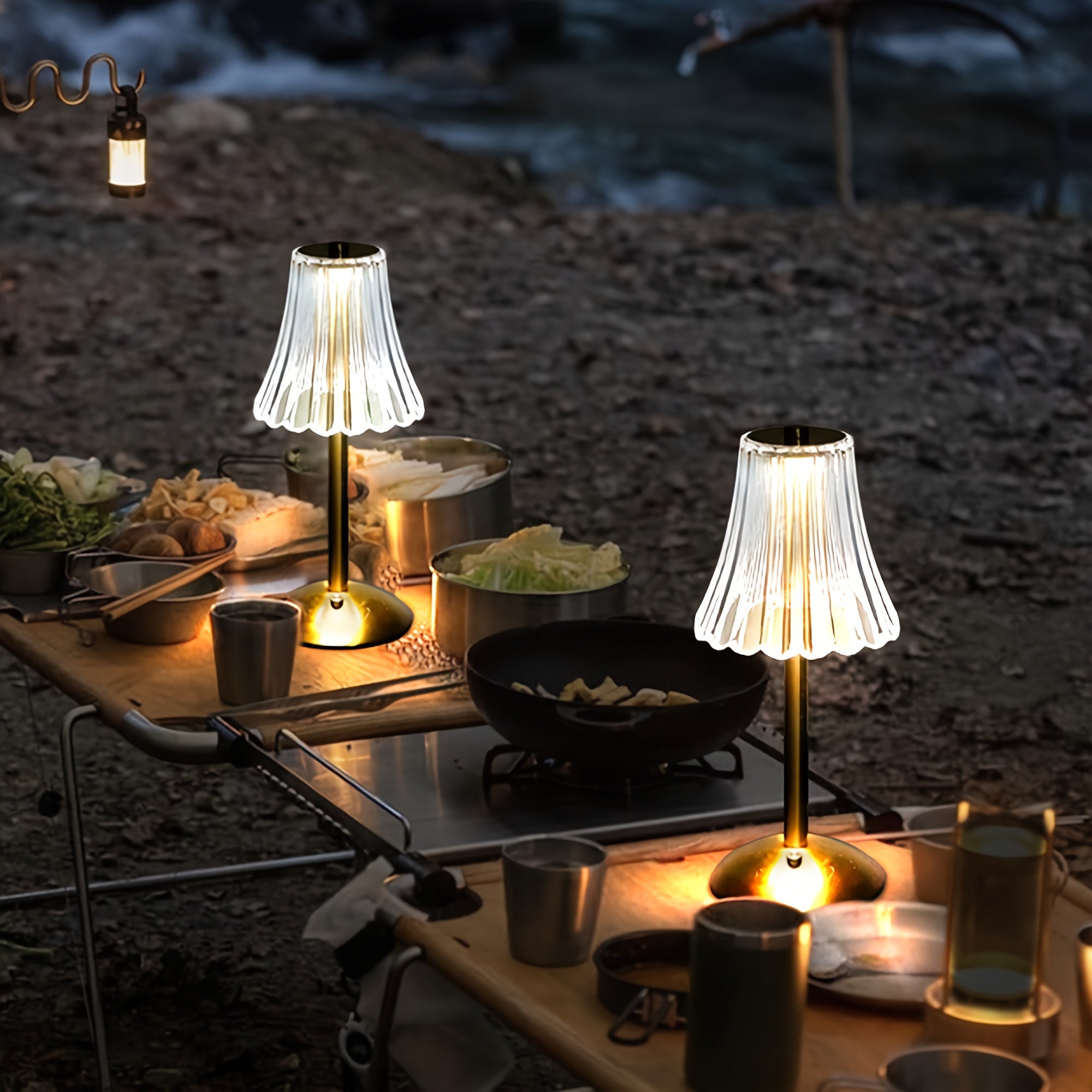 Crystaluxe - Lámpara de mesa de cristal LED con control táctil, luz tricolor