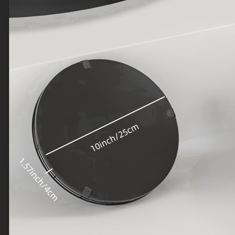 UrbanTray - Vassoio Rotondo Nero | Design Geometrico in Legno per Cucina e Toeletta