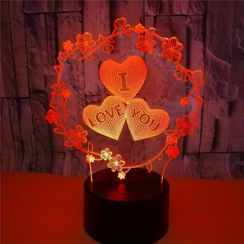 IllusieLicht - Lámpara nocturna 3D corazón de amor
