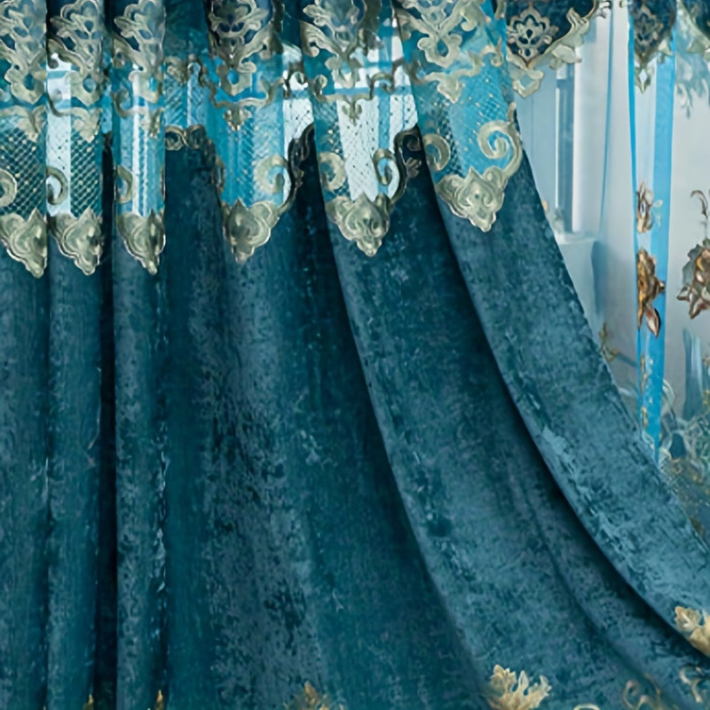 Tende Ricamate in Chenille Hol Borduurwerk - Tende Oscuranti per Soggiorno, Sala da Pranzo, Camera da Letto