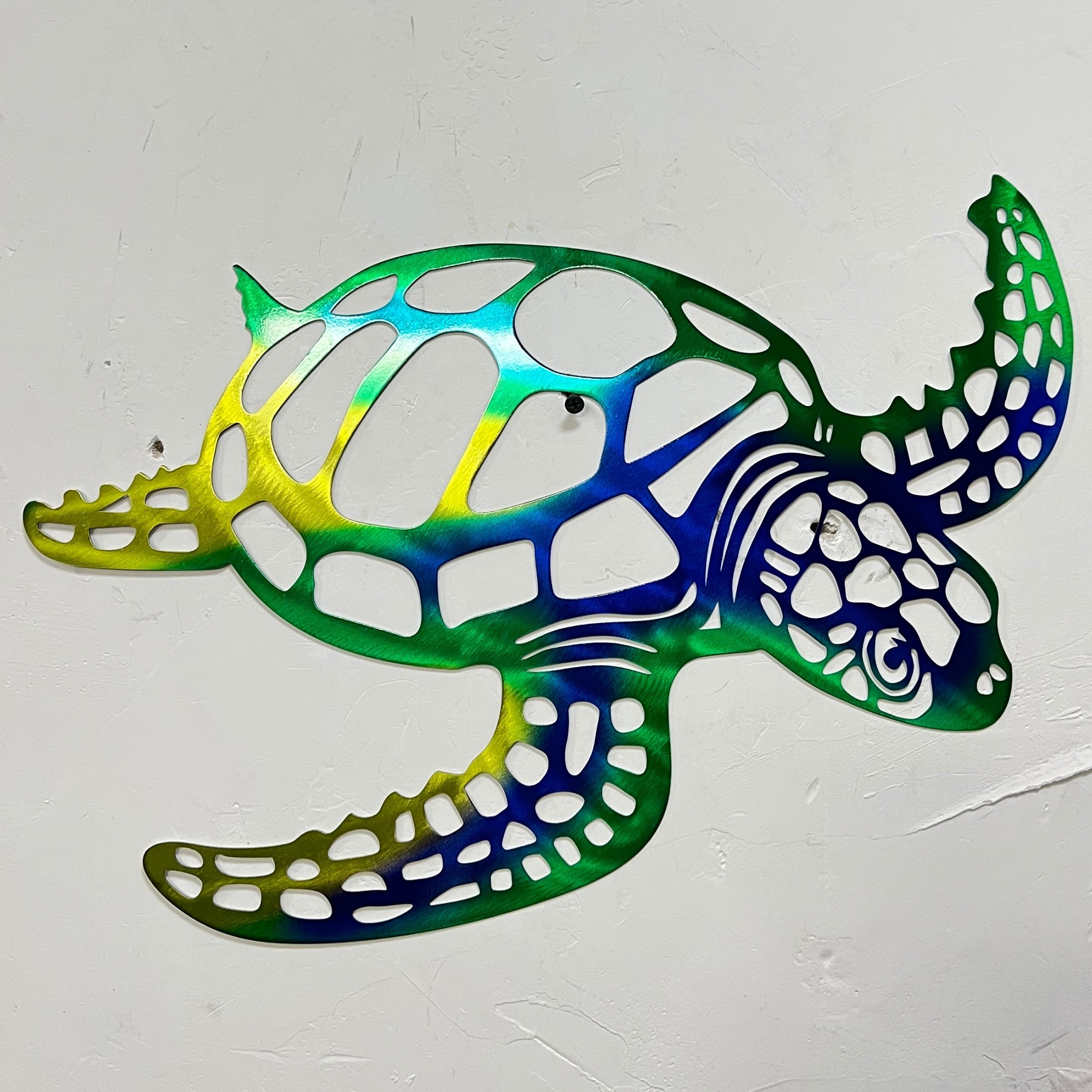 1 pieza Tortuga Marina de Metal Arte de Pared - Encanto Costero Hecho a Mano para Decoración Interior de Sala - Acento Artístico con Tema Náutico de Playa