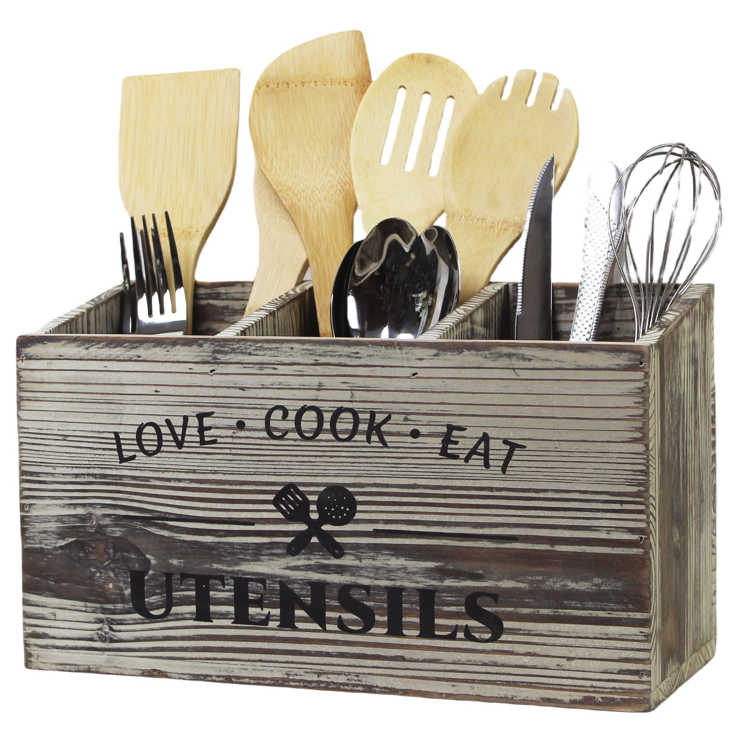 Scatola Porta Posate in Legno – Con Scomparti per Cucina, Camera da Letto e Scrivania