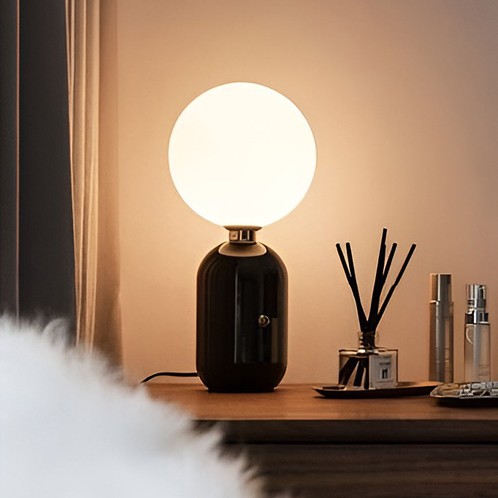 Lámpara de mesa de 1 luz con bolas sopladas a mano, electrochapada, estilo nórdico