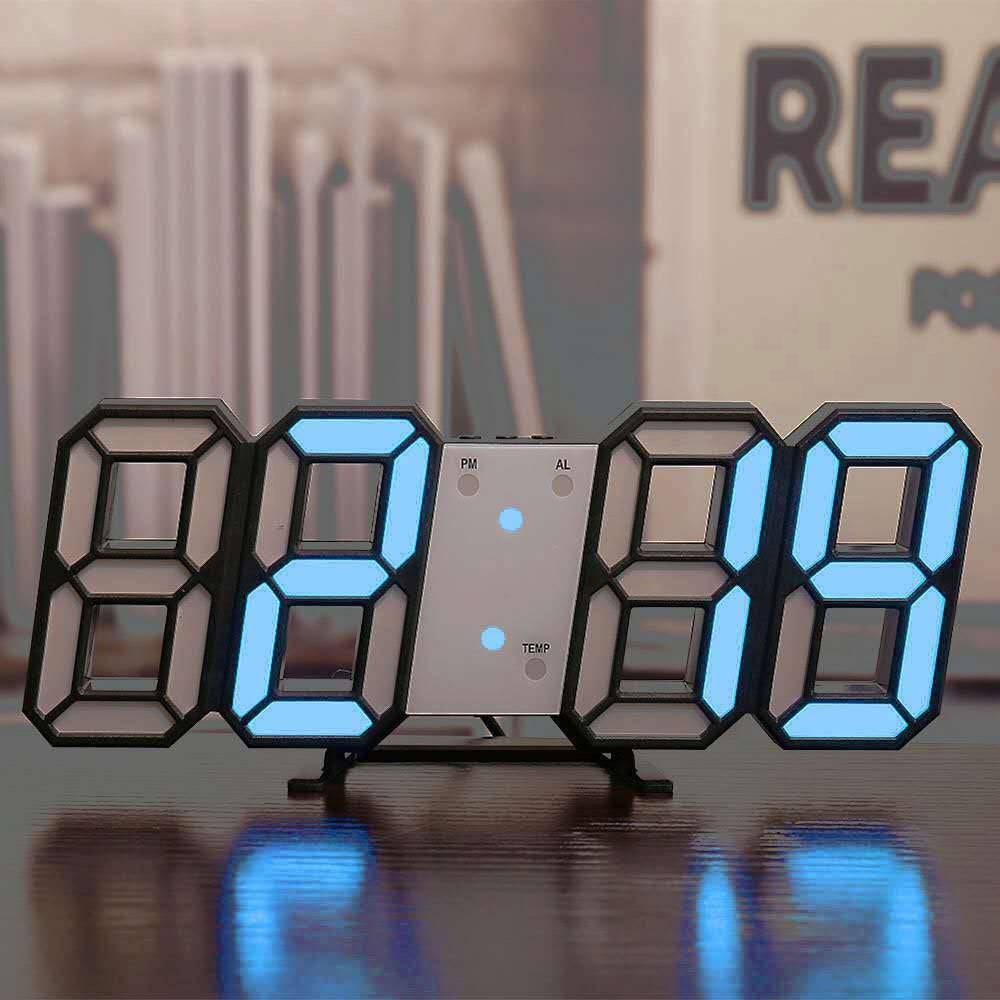 LED Digital Wall Clock - Temperature and Alarm