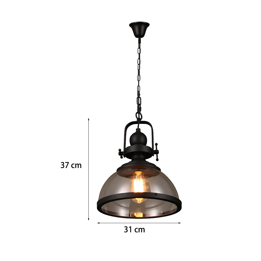 GlassDome - Industriële Vintage Hanglamp met Glazen Koepel voor Keuken en Eetkamer