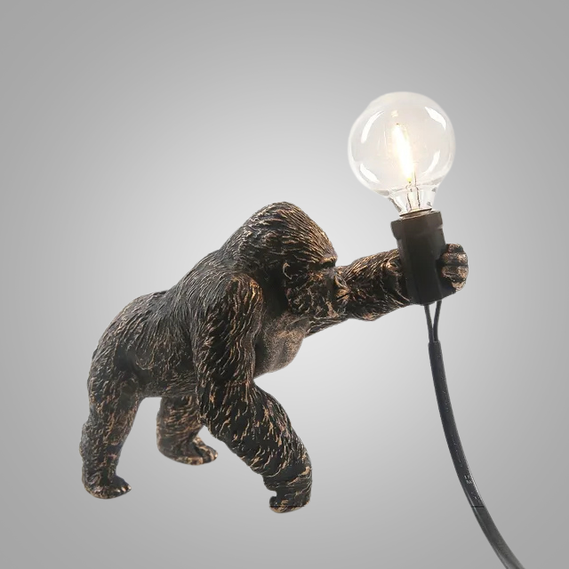 GorillaLux - Unieke Gorilla Tafellamp | Moderne Dierenlamp met Warme LED Verlichting