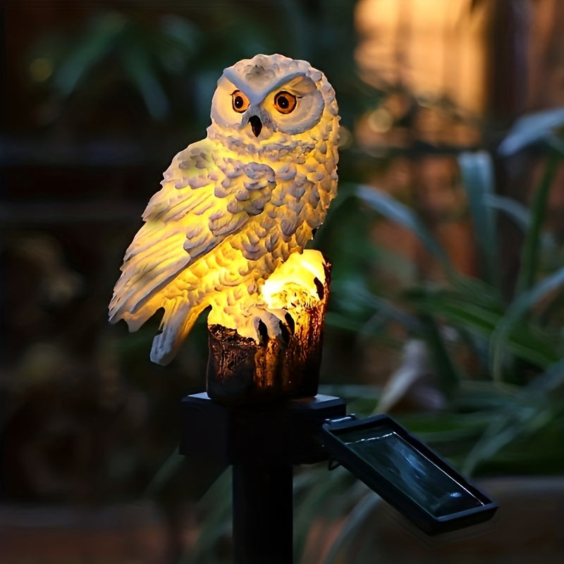 SolarOwl - LED Solar Lawn Lamp, Garden Decoration with Resin Design