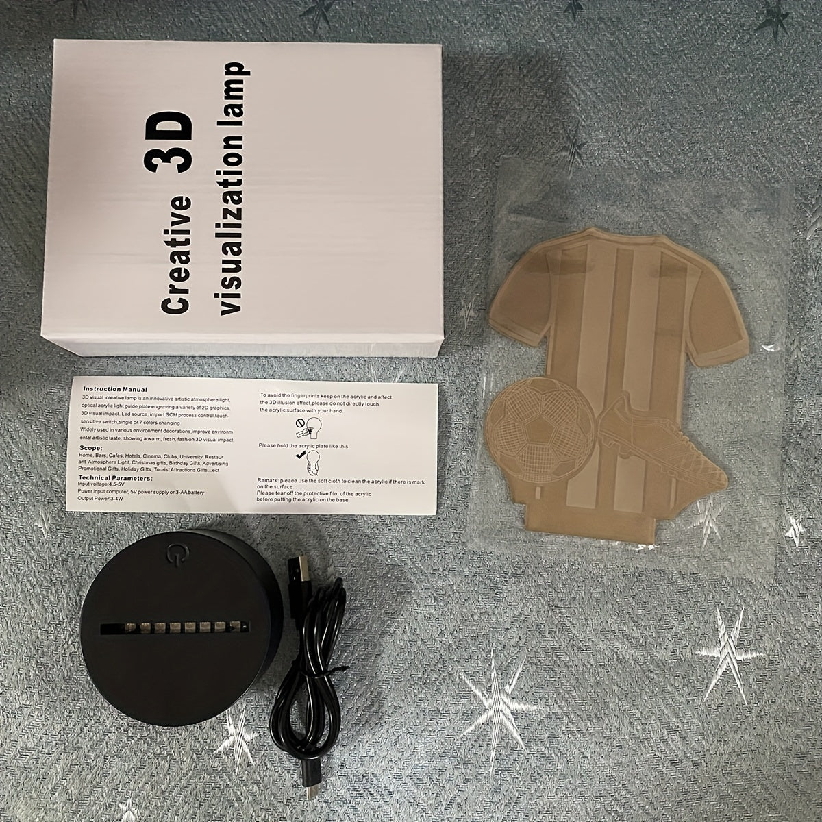 SportLamp - Candeeiro Noturno LED 3D para Adeptos de Futebol