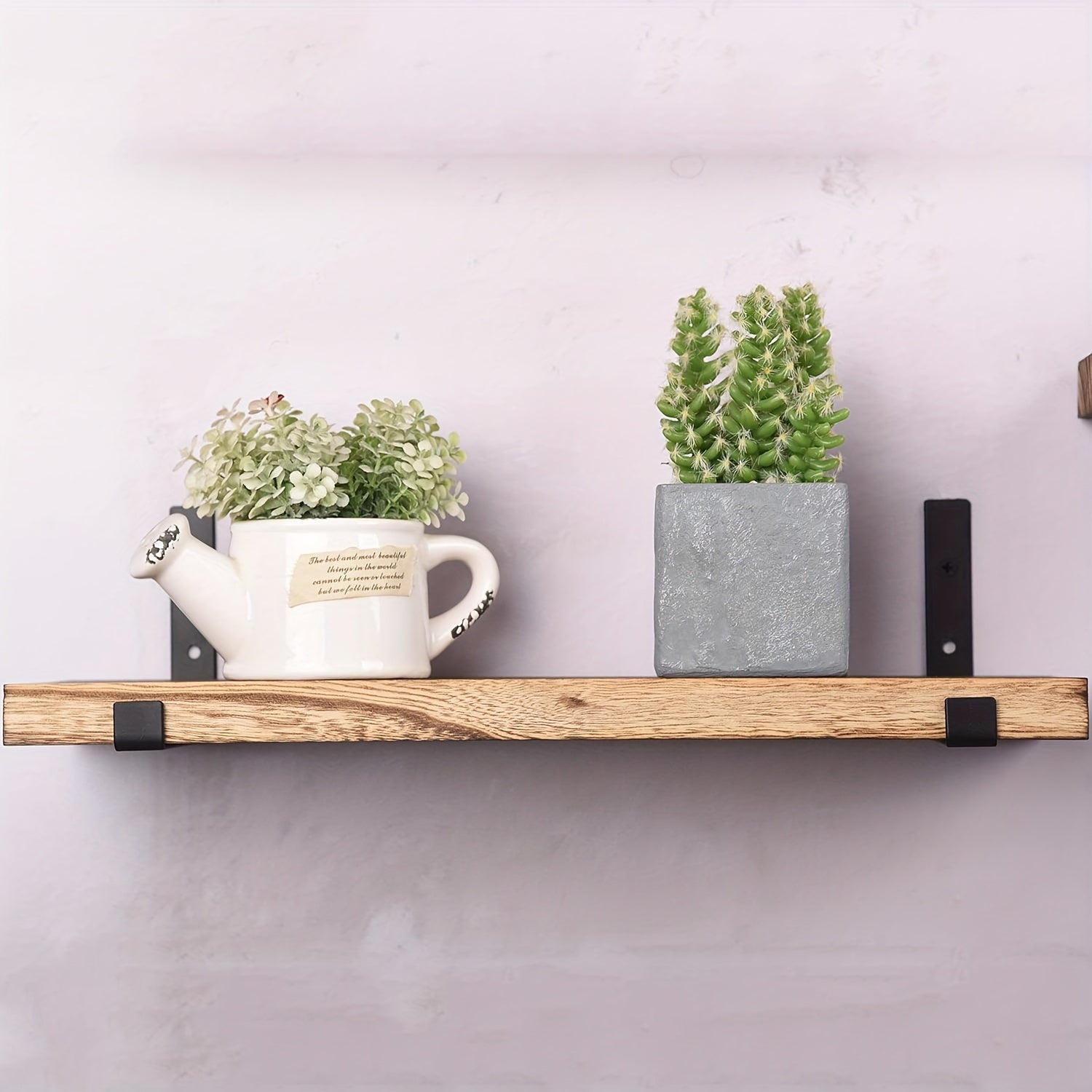 RusticShelf - Set Van 4 Zwevende Houten Wandplanken
