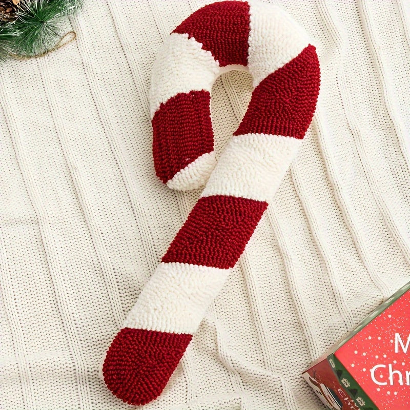 CandyCaneKussen - Vintage Kerstkussen, Handwasbaar, Polyester Vulling