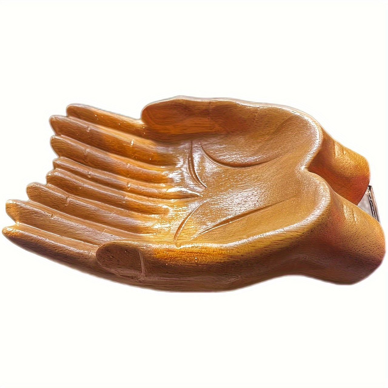 PalmServe-Kom - Handgemaakte Hars Kom met Kristallen Palm voor Opberg- en Display