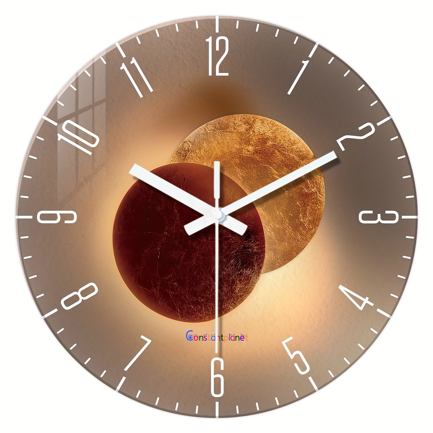 CosmicLight - Reloj de pared redondo silencioso con diseño de planeta