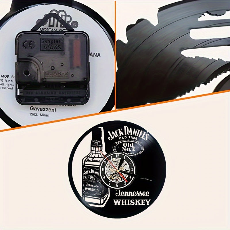 Vinyl Record Wandklok - Whisky Thema, Stil, Voor Woonkamer en Kantoor Decoratie