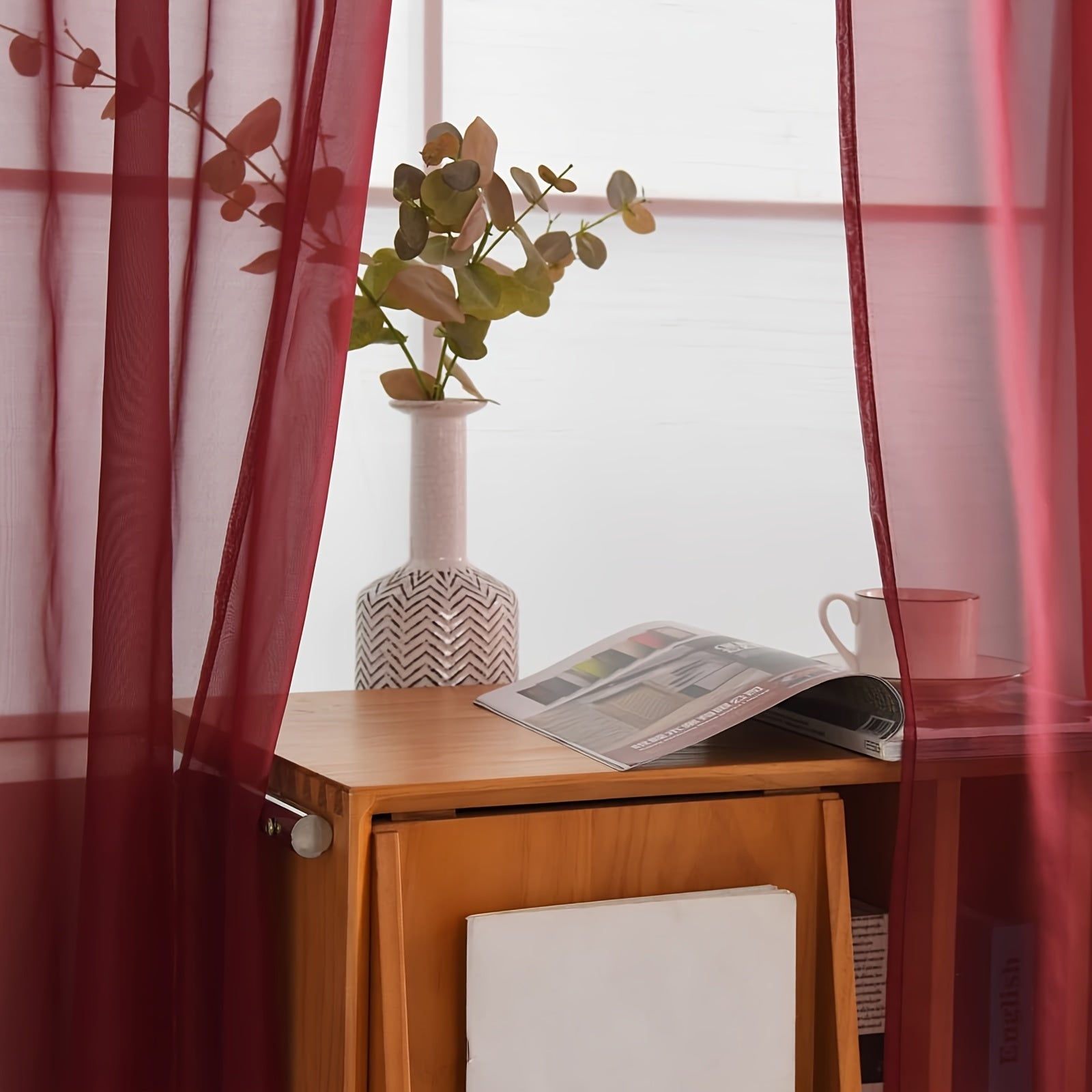 Cortinas semitransparentes - Paquete de 2 cortinas ligeras y transpirables de poliéster para dormitorio y puertas de terraza