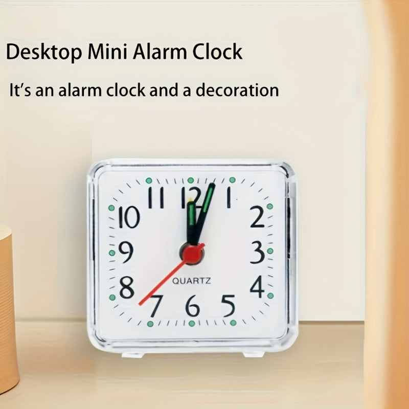 TimeSquare - Eenvoudige Witte Vierkante Wekker voor Slaapkamer & Bureau