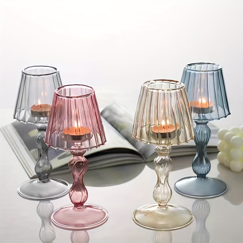 CrystalGlow - Decoratieve Glazen Tafellamp en Kandelaar