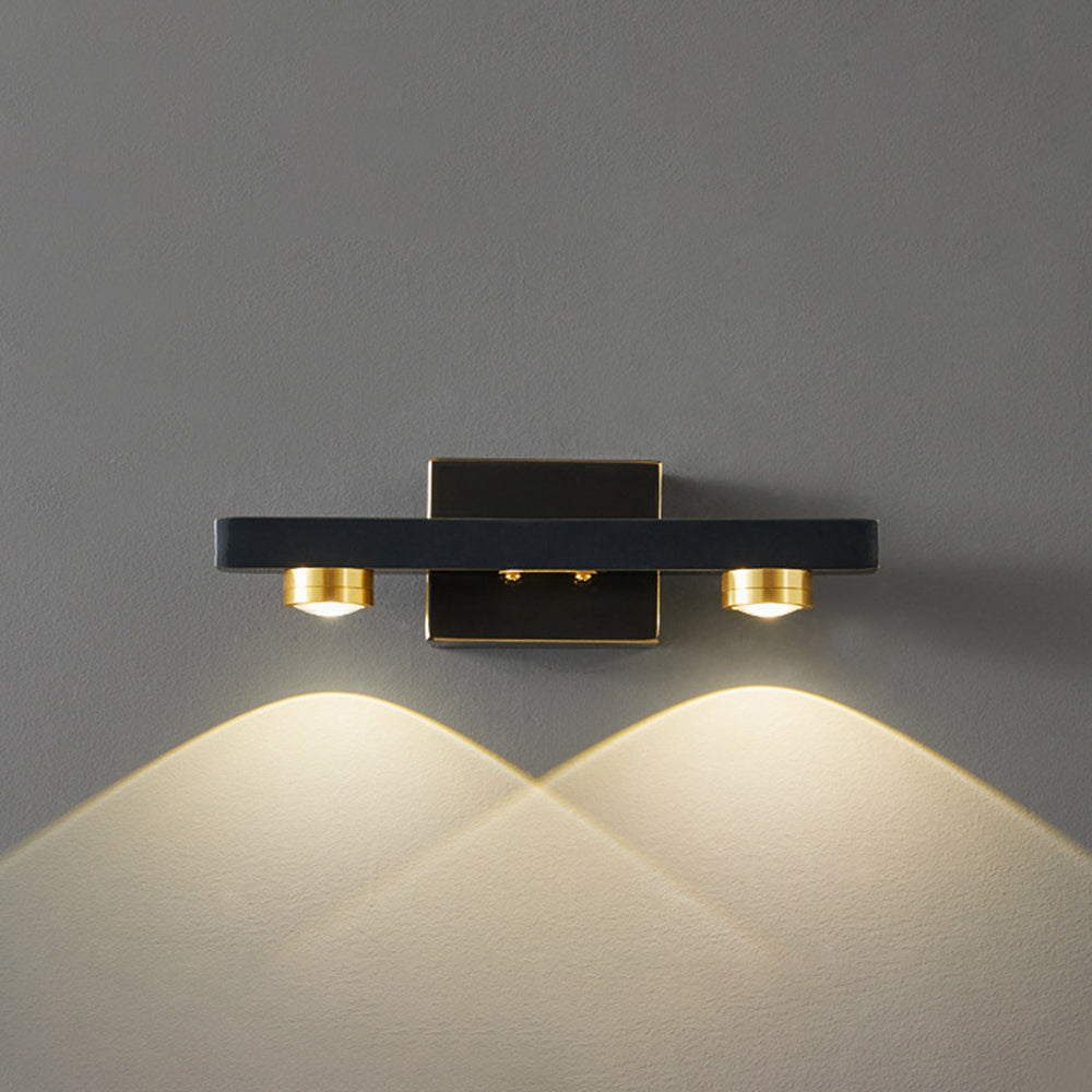 Freja - Lámpara de pared LED moderna, negro/dorado, baño, metal