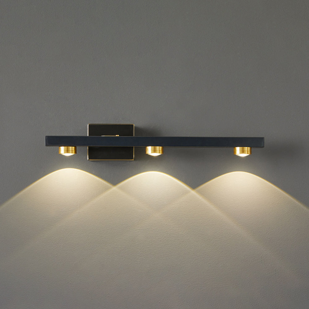 Freja - Lámpara de pared LED moderna, negro/dorado, baño, metal