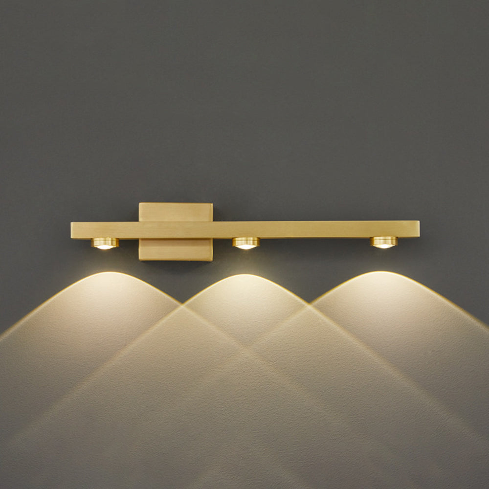 Freja - Lámpara de pared LED moderna, negro/dorado, baño, metal