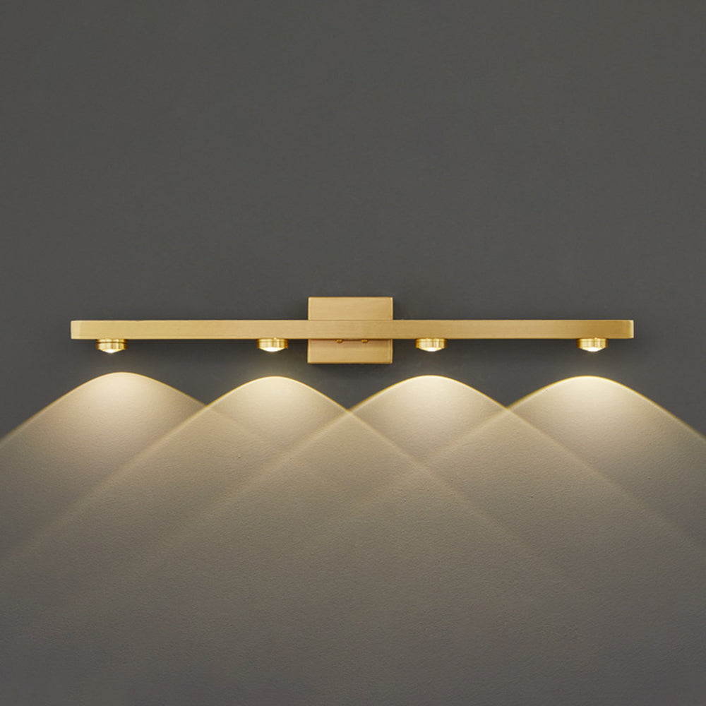 Freja - Lámpara de pared LED moderna, negro/dorado, baño, metal