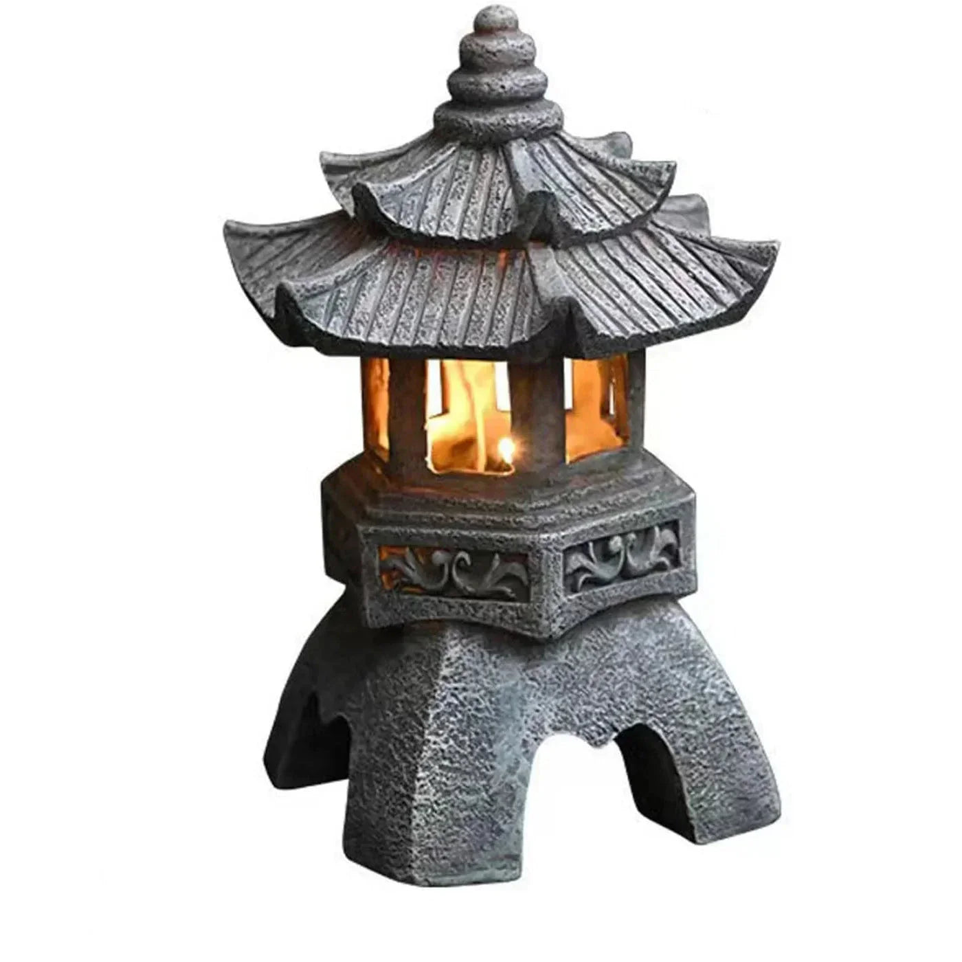 Japanese Garden Lantern – Weatherproof Solar LED Outdoor Lighting for Zen Gardens