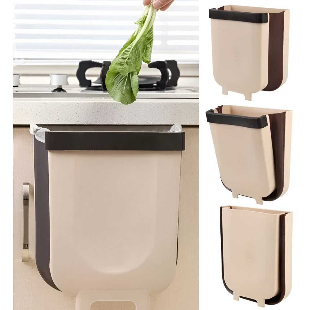 Contentor de Lixo de Cozinha Dobrável Suspenso Separação de Resíduos