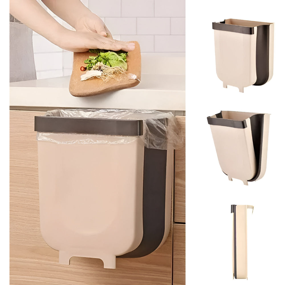 Contentor de Lixo de Cozinha Dobrável Suspenso Separação de Resíduos